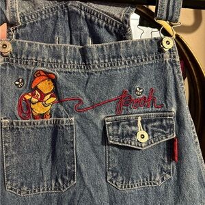 Blue Denim Overalls with Pooh Design